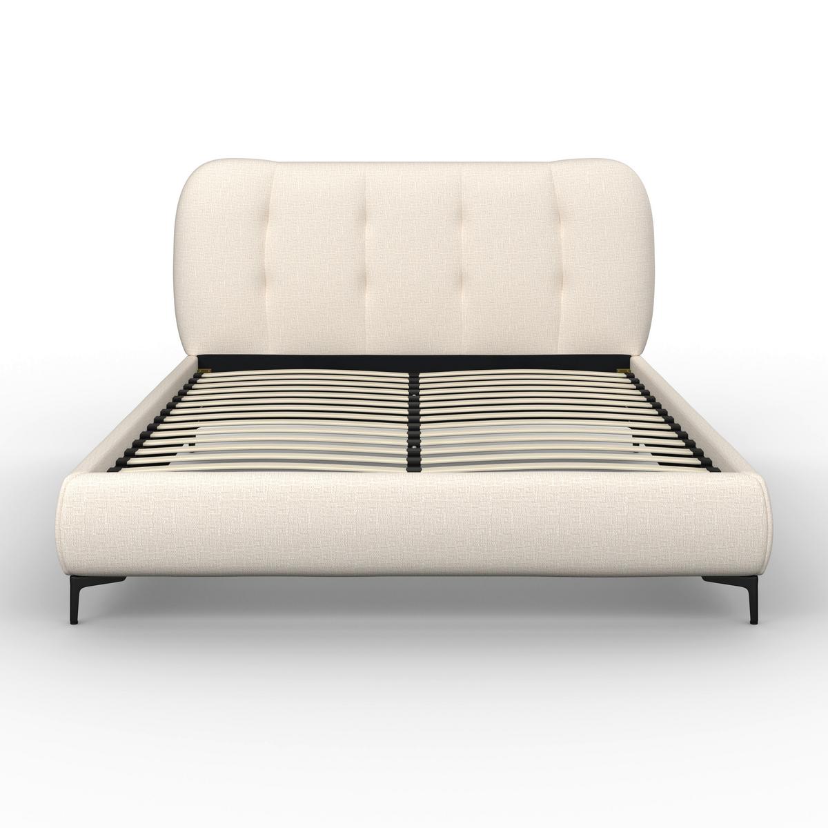 Polsterbett Glaris Creme ca. 160x200 cm - Eichefarben/Creme, MODERN, Holz/Textil (160/200cm) - Bessagi Home