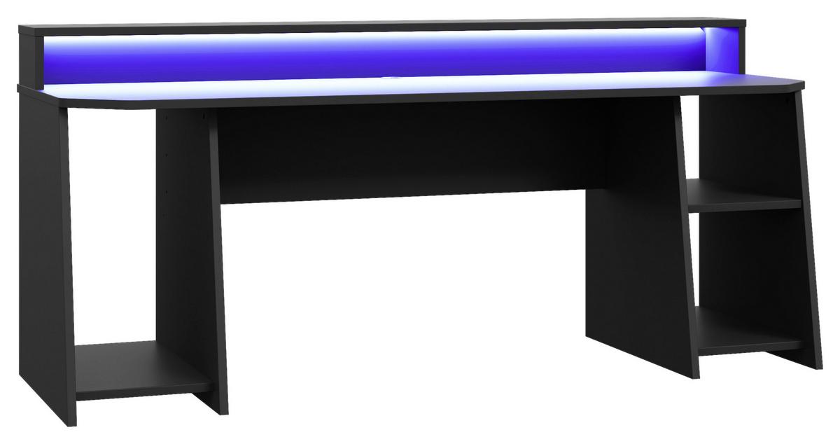 Gaming Miza Tezauer, Črna - črna, Moderno, kovina/umetna masa (200/72/91cm) - MID.YOU
