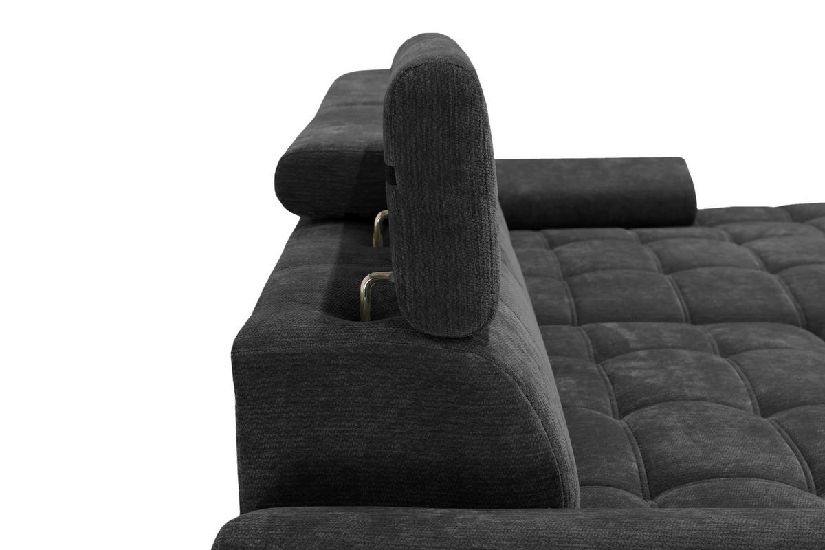 Kutna Garnitura Vegas - crna, Design, drvo/tekstil (294/173cm) - Modern Living
