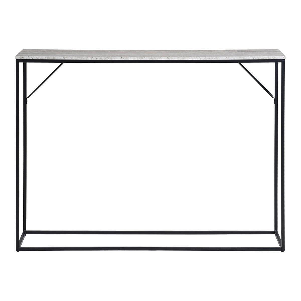 Konsole Vita Grauweiß/Schwarz - Grauweiß/Schwarz, Basics, Holzwerkstoff/Metall (26/80/110cm)