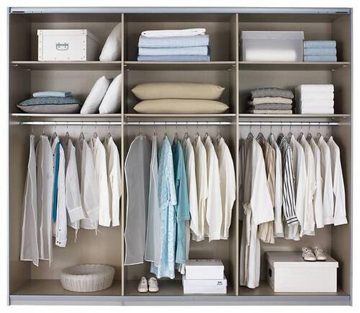 Ormar S Kliznim Vratima Belluno - bijela/boje aluminija, Moderno, drvni materijal/metal (271/230/62cm) - Modern Living