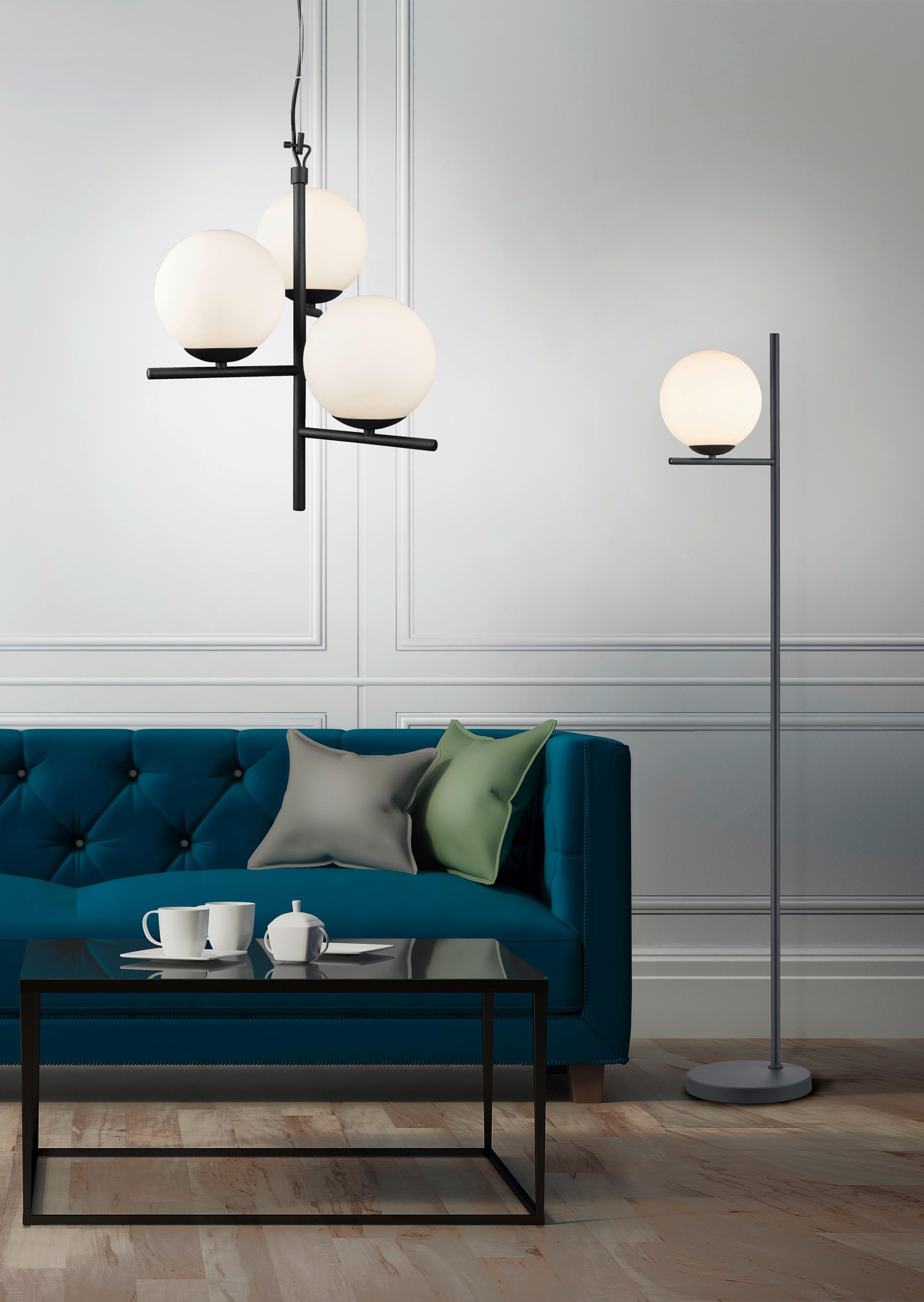 Hängeleuchte Pure Anthrazit/Weiß max. 28 Watt - Anthrazit/Weiß, Basics, Glas/Metall (40/150cm) - Trio Leuchten
