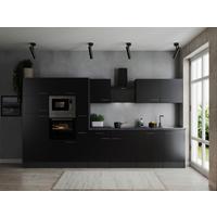 Kuhinjski Blok Z Aparati Oliver, 370cm - srebrne barve/črna, Design, kovina/leseni material (370cm) - Respekta