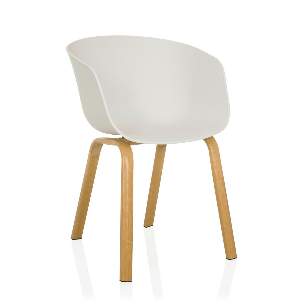 Naslanjač Oslo W, Bela - svetlo rjava/bela, Moderno, kovina/umetna masa (54/78/56cm) - MID.YOU