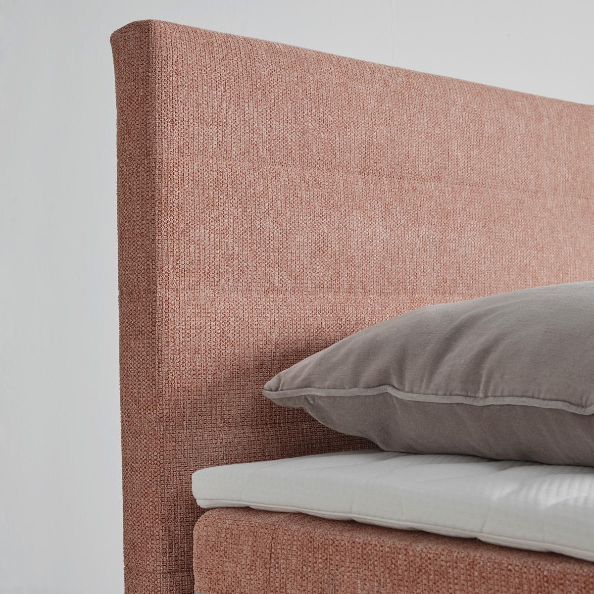 Boxspringbett Palma in Rosa ca. 90x200cm mit Topper - Schwarz/Rosa, Holz/Kunststoff (90/200cm) - Mömax