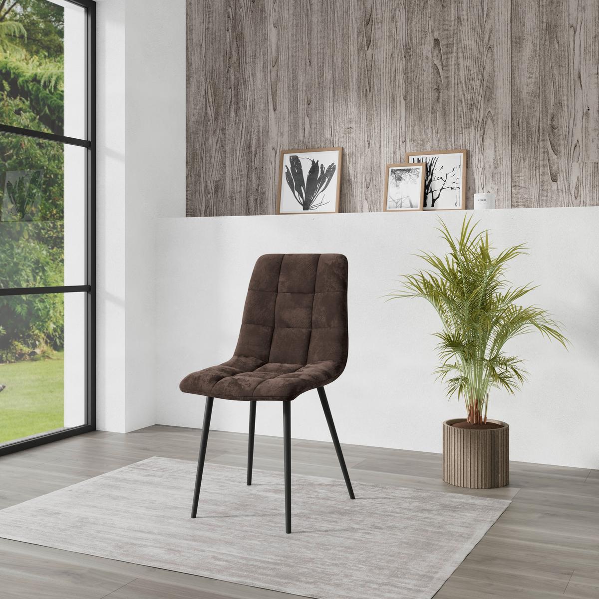 Stolica Lech - smeđa/crna, Konvencionalno, drvo/metal (45/88/55cm)