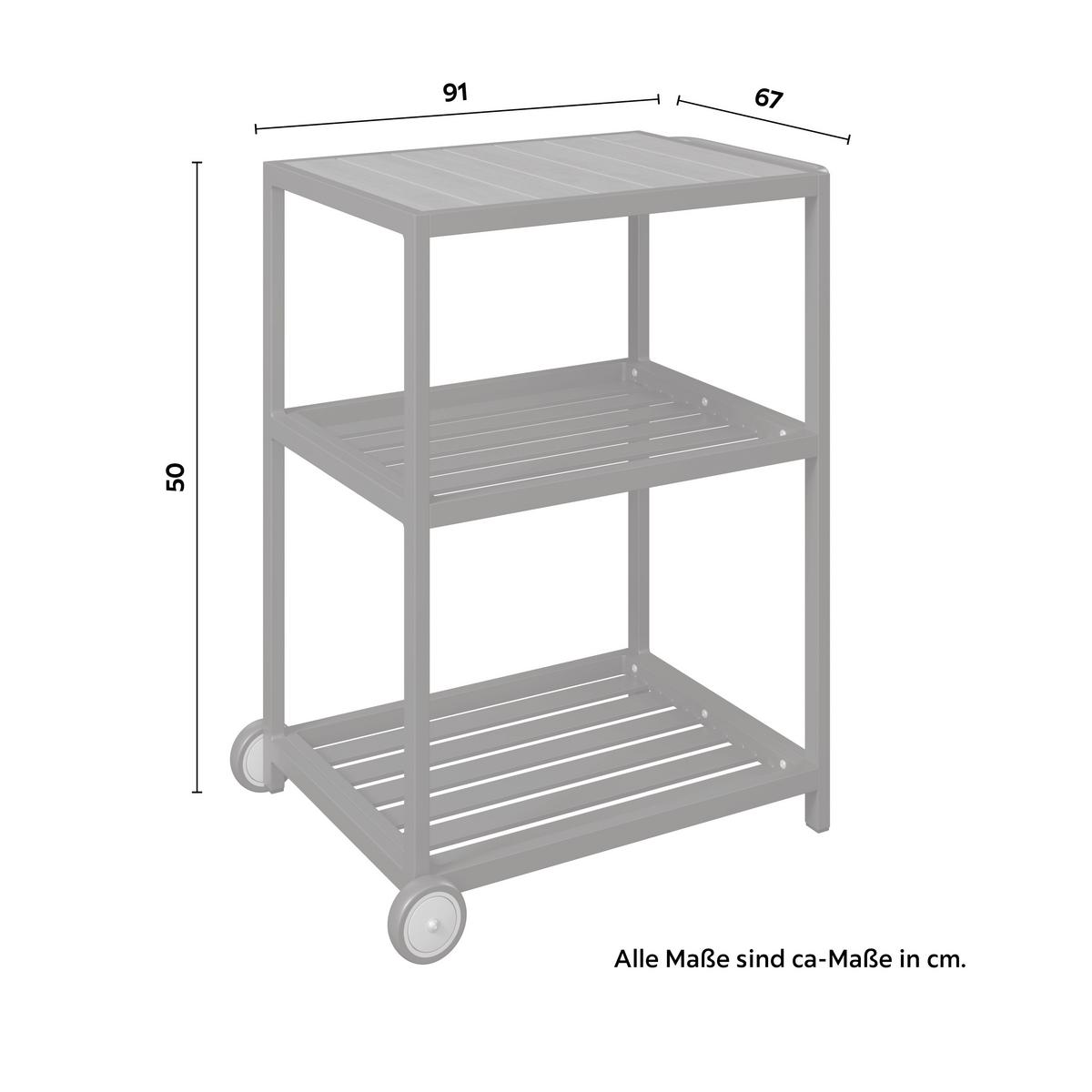 Outdoorküche Levi 1 Anthrazit/Naturfarben - Anthrazit/Naturfarben, MODERN, Kunststoff/Metall (67/50/91cm)
