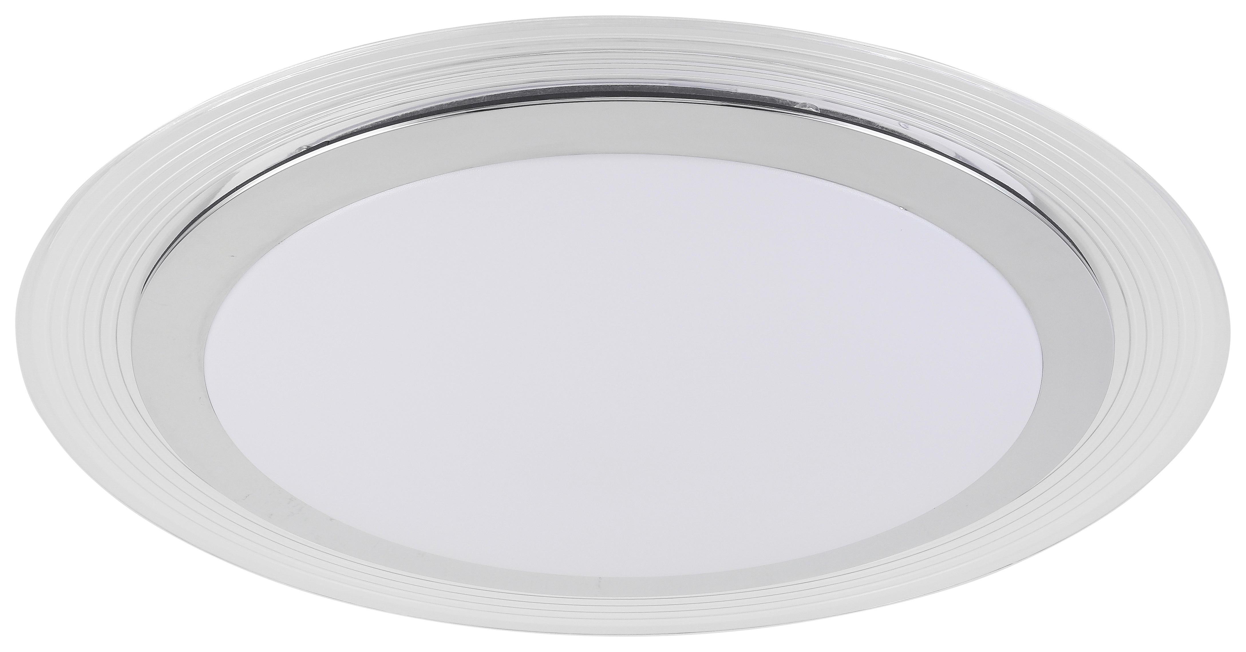 LED-Deckenleuchte Tess max. 25 Watt - Chromfarben/Transparent, KONVENTIONELL, Kunststoff/Metall (48/8cm) - Premium Living
