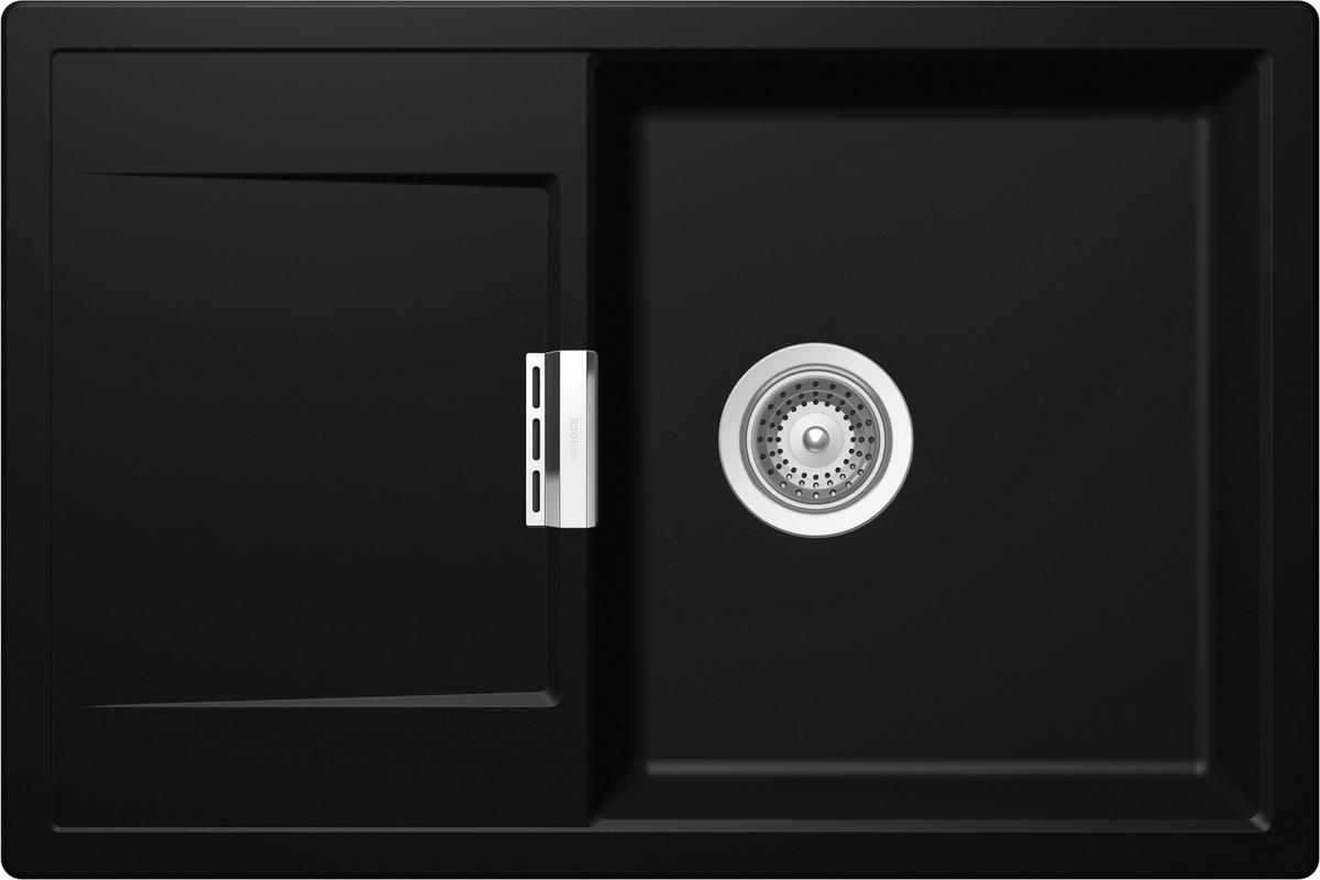Spüle Mono-D 100, in Schwarz - Schwarz, MODERN, Stein (76,5/51cm) - Schock