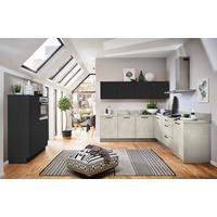 Einbauküche Lucca Plus in Grau/Schwarz - Schwarz/Grau, MODERN, Holzwerkstoff - Nolte Küchen