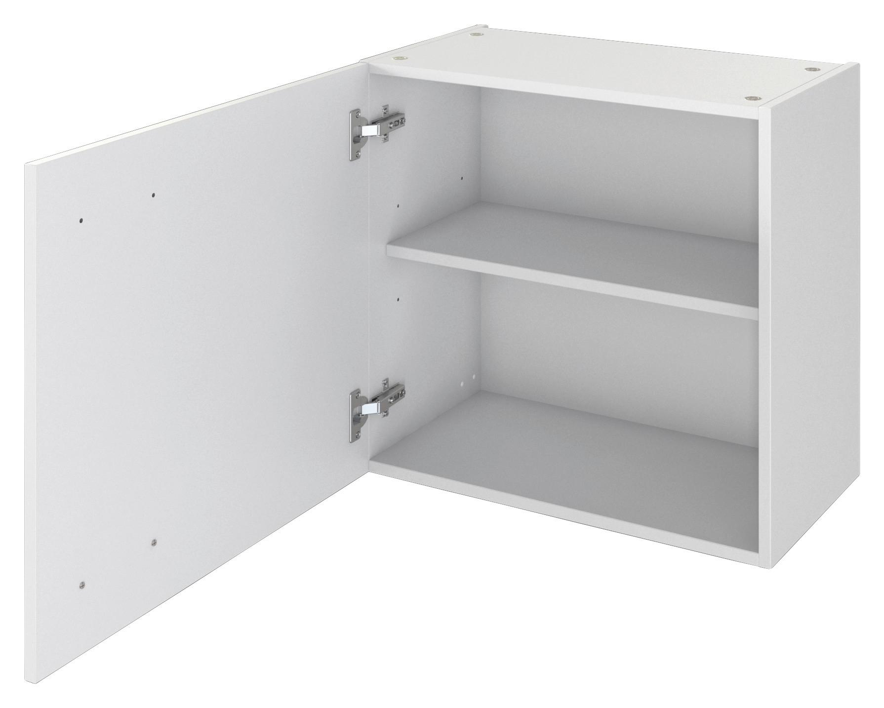 Kuhinjska Zgornja Omarica Lucca, Bela - bela/barve aluminija, Konvencionalno, umetna masa/leseni material (60/54,8/32cm) - FlexWell