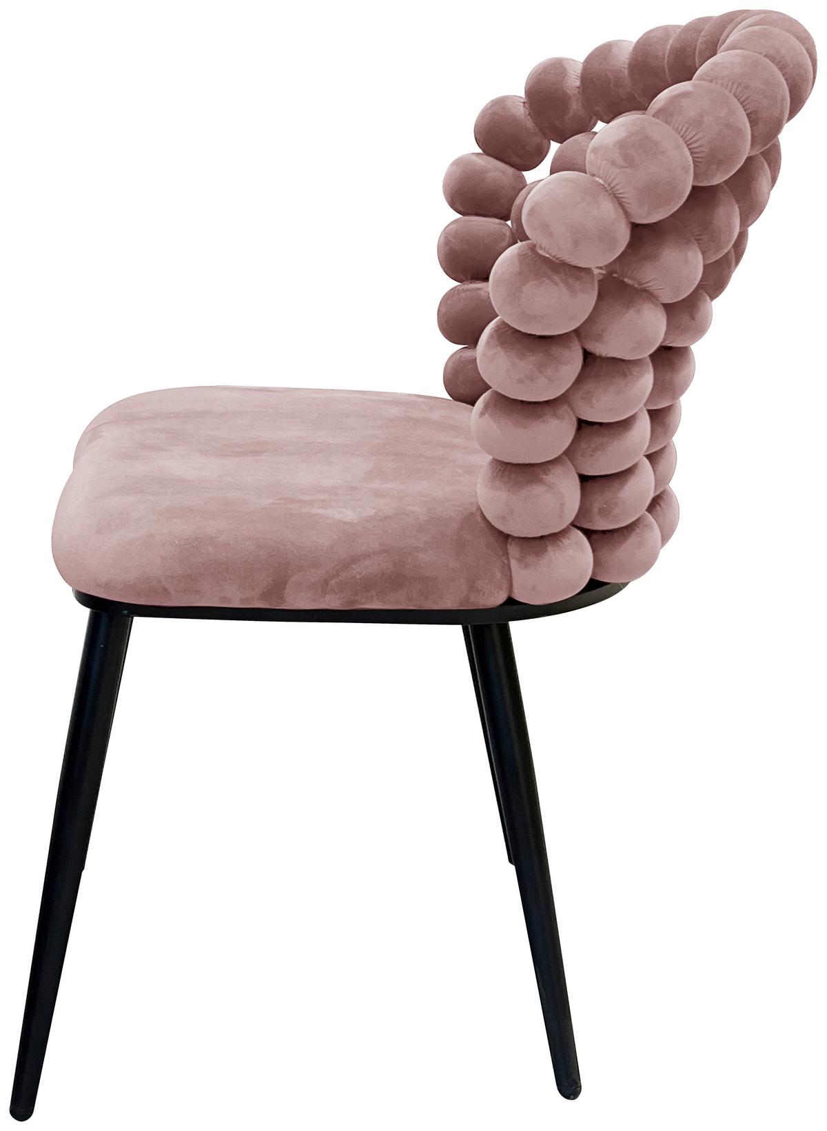 Stuhl Lia Rosa - Pink/Schwarz, LIFESTYLE, Holz/Textil (55/85/62cm) - Mömax