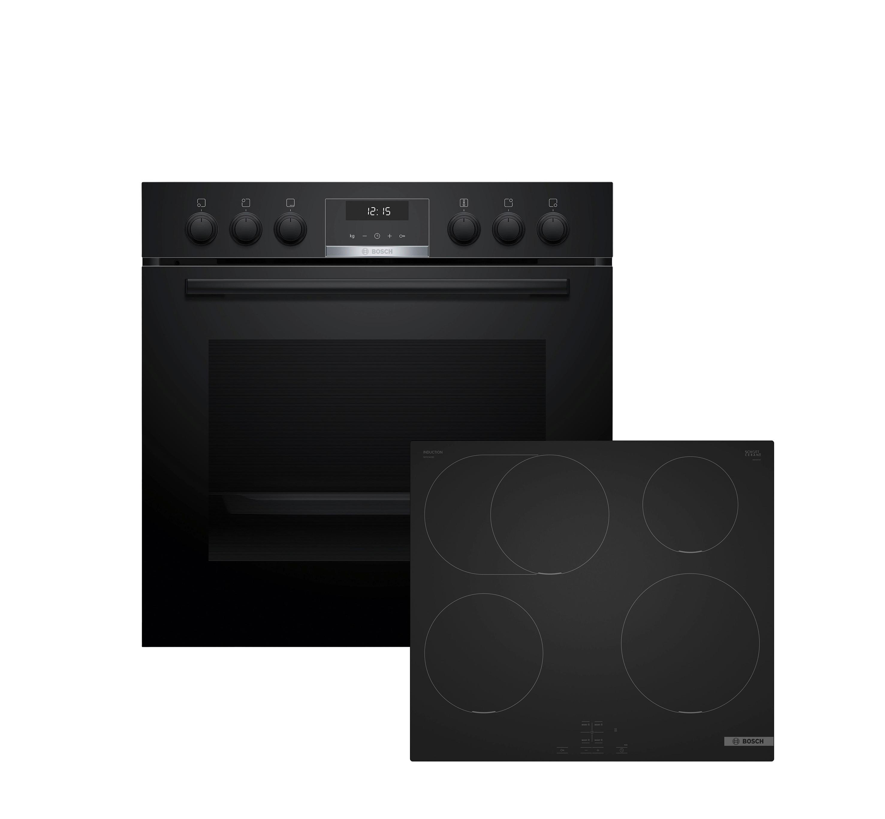 Herdset HND61MATT6 Schwarz - Schwarz, MODERN, Glas/Metall (60cm) - Bosch