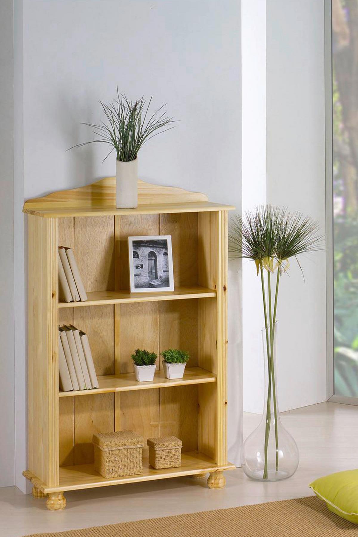 Regal Naturfarben mit 2 Böden - Naturfarben, Natur, Holz (77/116/30cm) - Livetastic