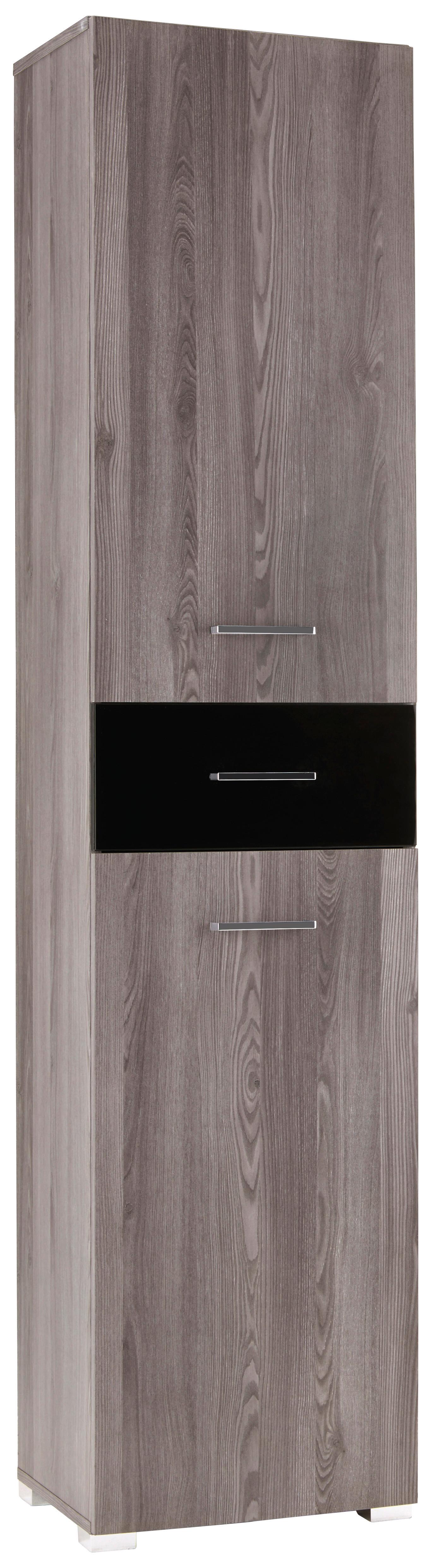 Regal in Grau - Chromfarben/Silberfarben, MODERN, Holzwerkstoff/Kunststoff (45/199/35cm) - Premium Living