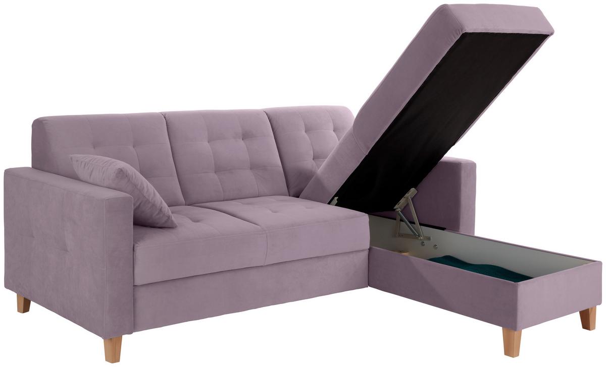 Kutna Garnitura Bergen - jorgovan/prirodne boje, Design, tekstil/drvo (231/160cm) - Modern Living