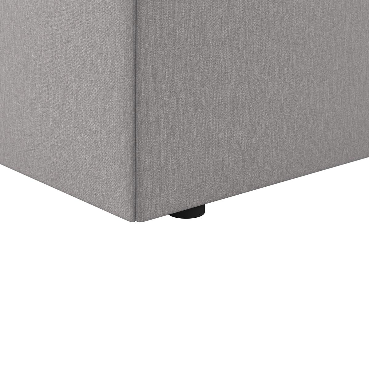 Boxbett Polo ca. 90x200 cm Grau mit Topper - Schwarz/Grau, MODERN, Holz/Kunststoff (90/200cm) - Bessagi Home