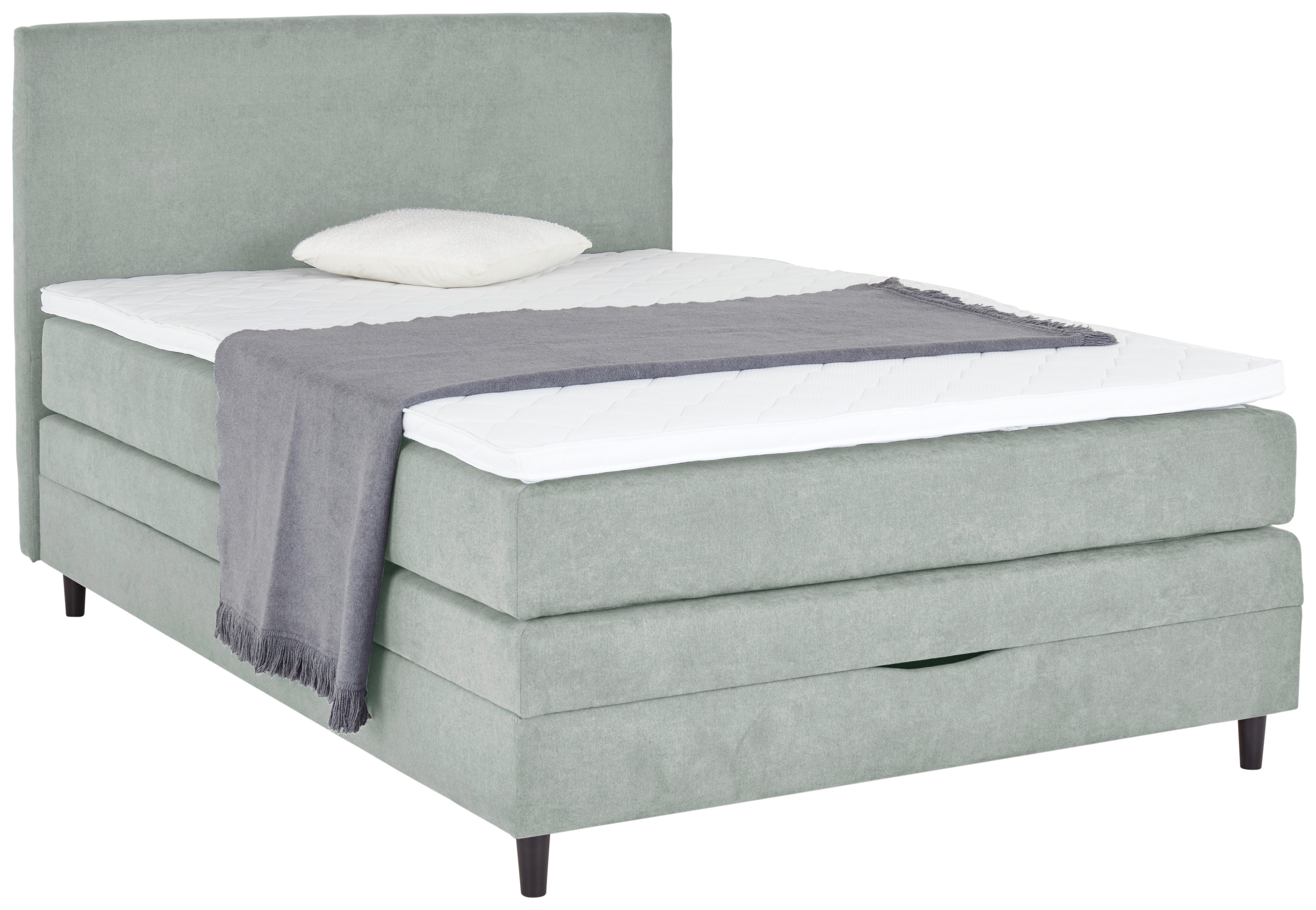 Boxspring Krevet Kleopatra - svijetlo siva, Konvencionalno, drvni materijal/tekstil (140/200cm) - Modern Living