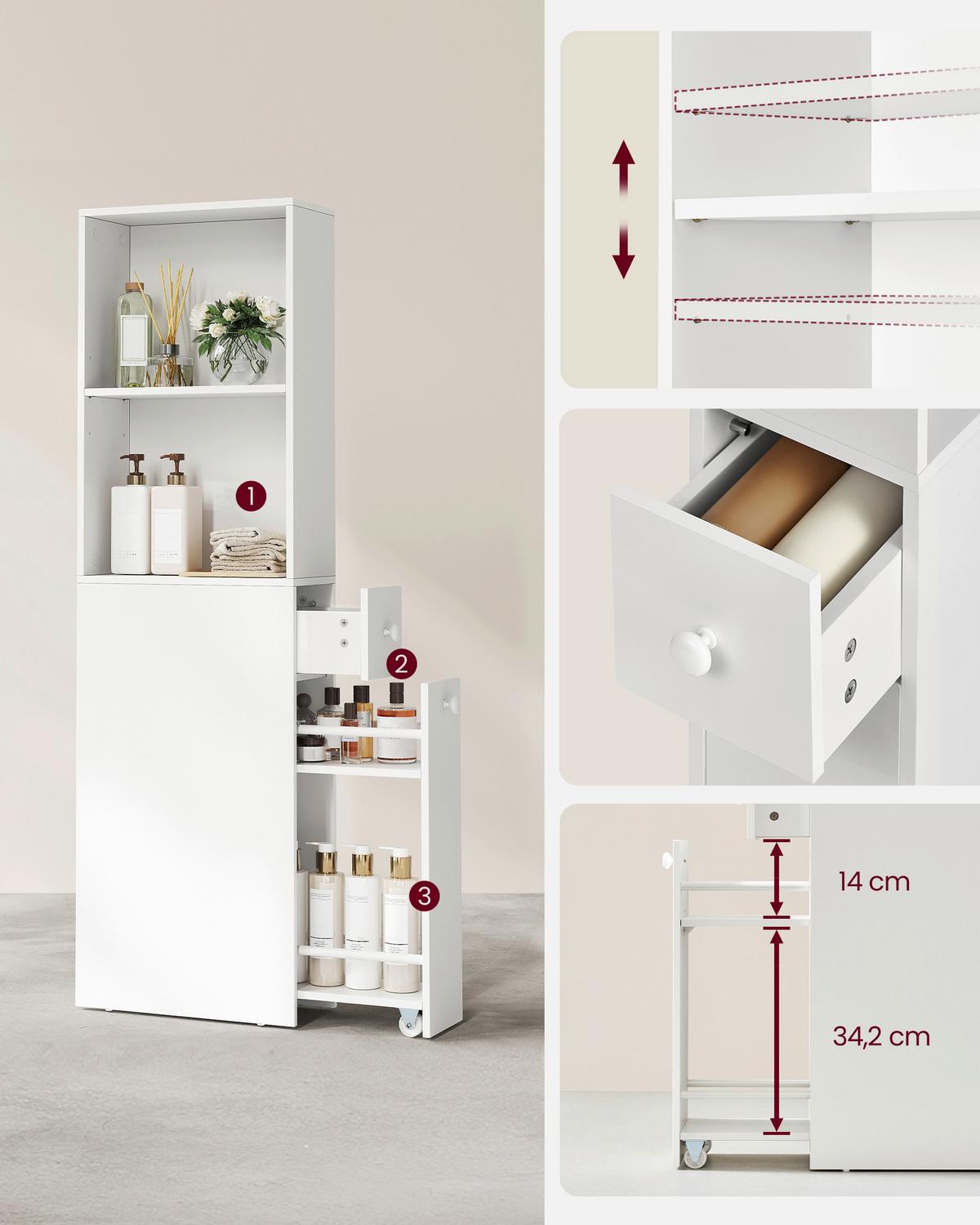 MIDISCHRANK BBK567T14 - Weiß, Trend, Holzwerkstoff (40/134.4/18cm) - MID.YOU