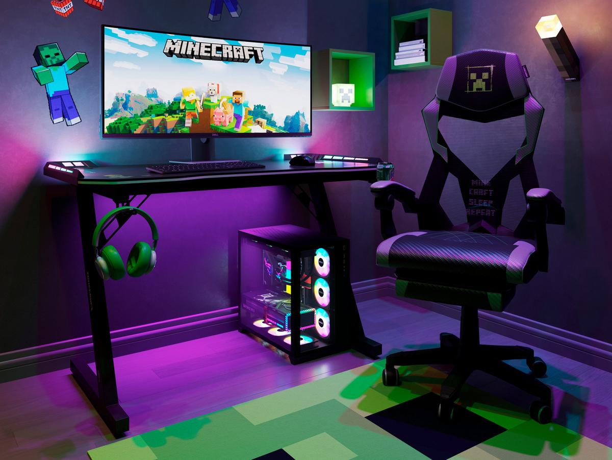 DYWAN DZIECIĘCY MINECRAFT - zielony, Modern, tkanina (120/120/2cm) - Minecraft