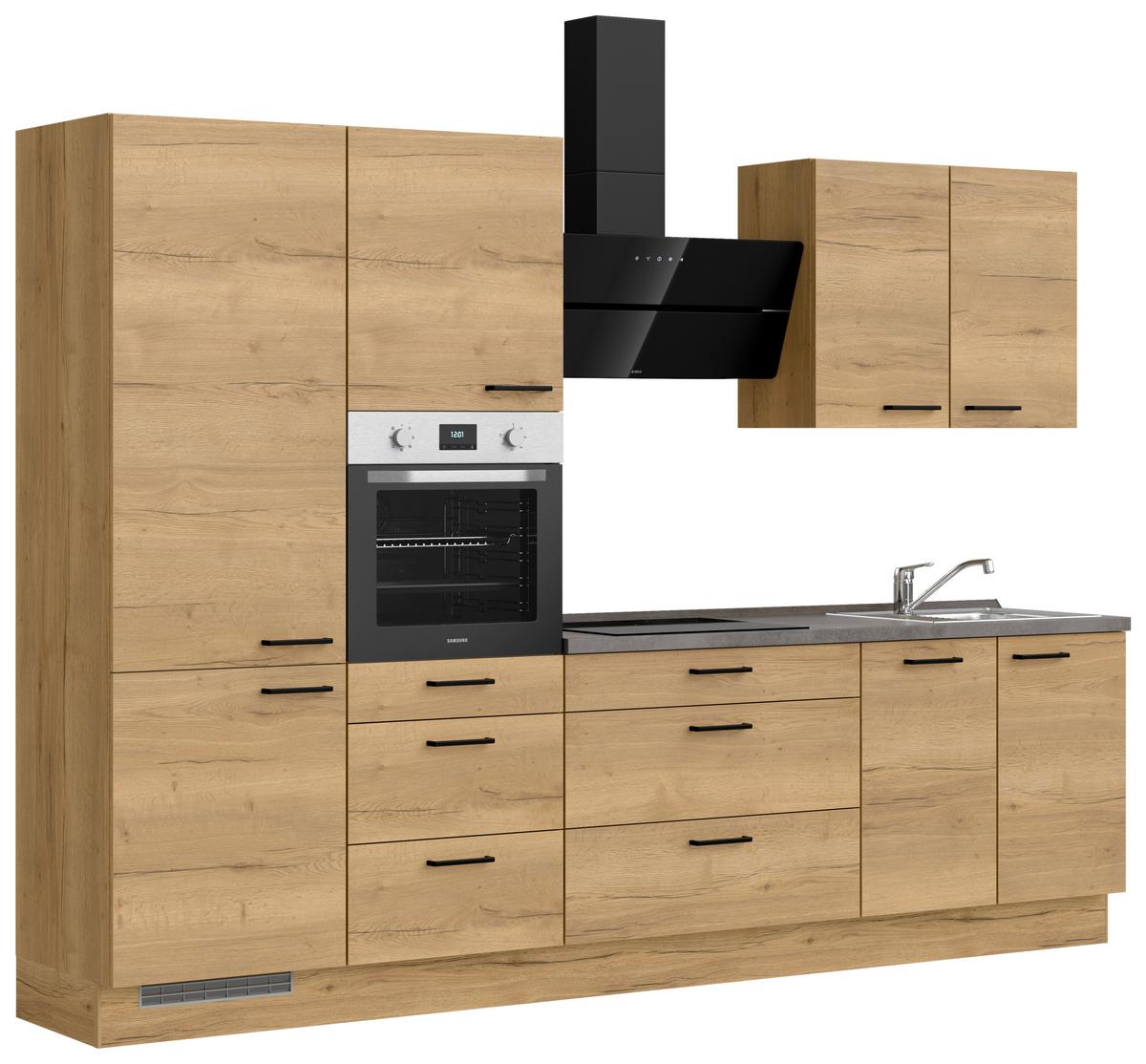 Küchenleerblock Structura High o. Geräte Eiche - Schieferfarben/Eichefarben, MODERN, Holzwerkstoff/Metall (300cm) - Nobilia
