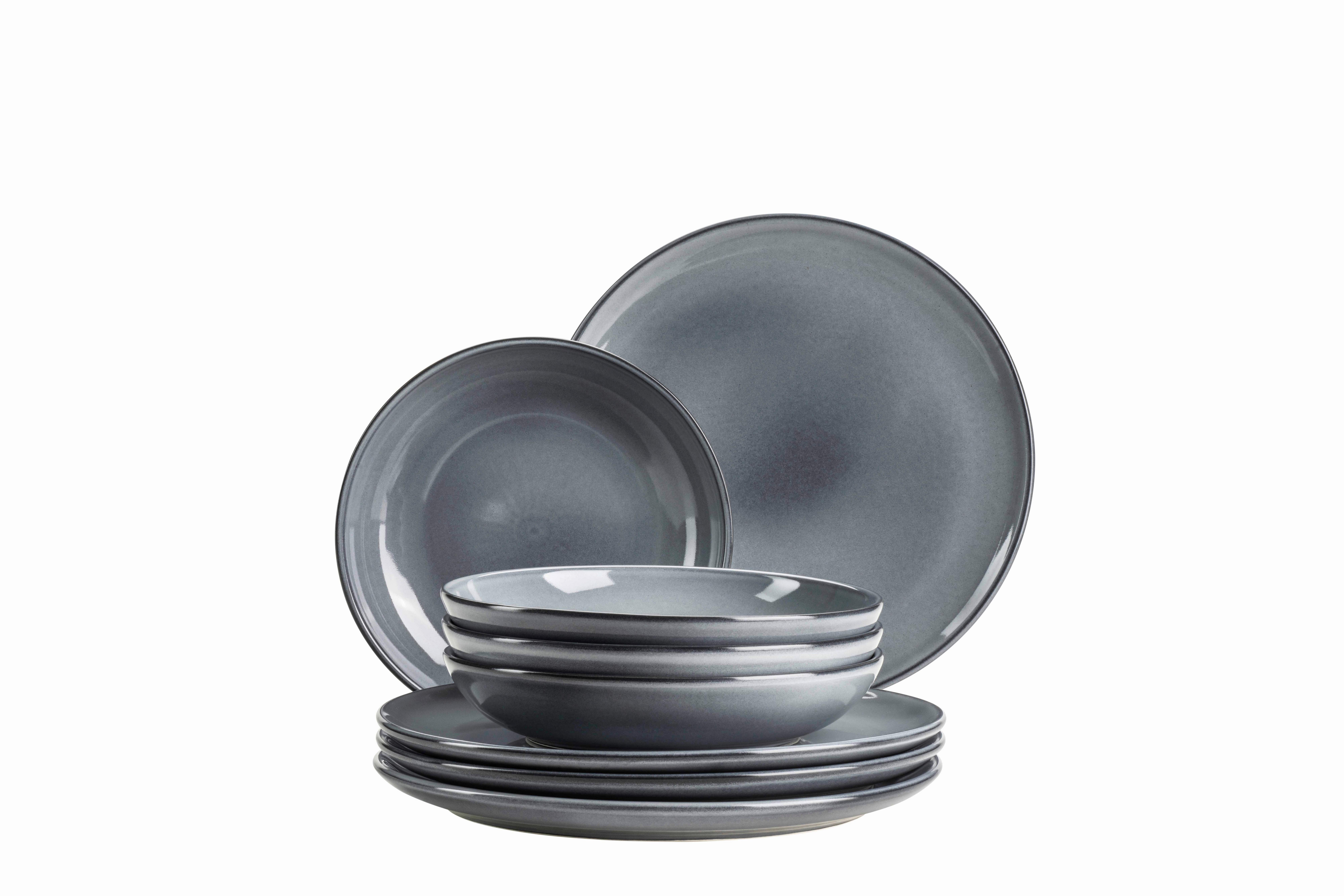 TAFELSERVICE LIVIO - Blaugrau, Basics, Keramik - Mäser