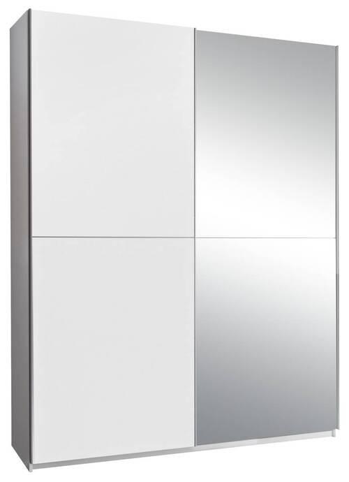 Tolóajtós Szekrény Action - alumínium színű/tölgyfa, Design, faalapú anyag/Üveg (170/195/59cm) - Carryhome