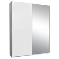 Garderobna Omara Z Drsnimi Vrati Puls, Bela, Z Ogledalom - bela/barve aluminija, Design, steklo/leseni material (170/195/59cm) - P & B