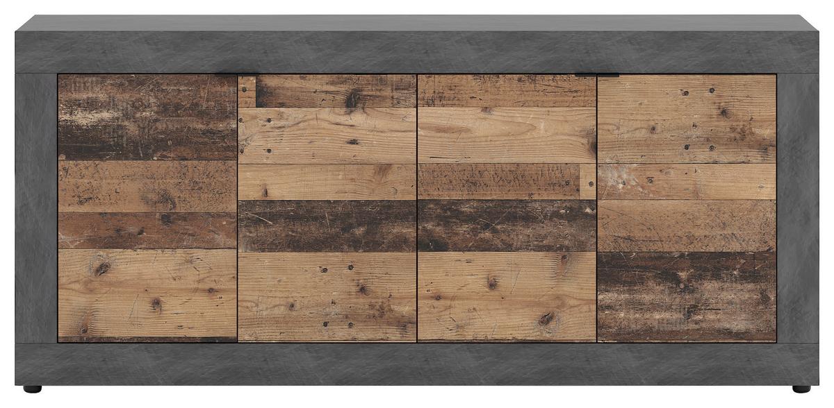 KOMODA SZEROKA LUNEA - czarny/kolor grafitowy, Design, materiał drewnopochodny/tworzywo sztuczne (180/86/42cm) - MID.YOU