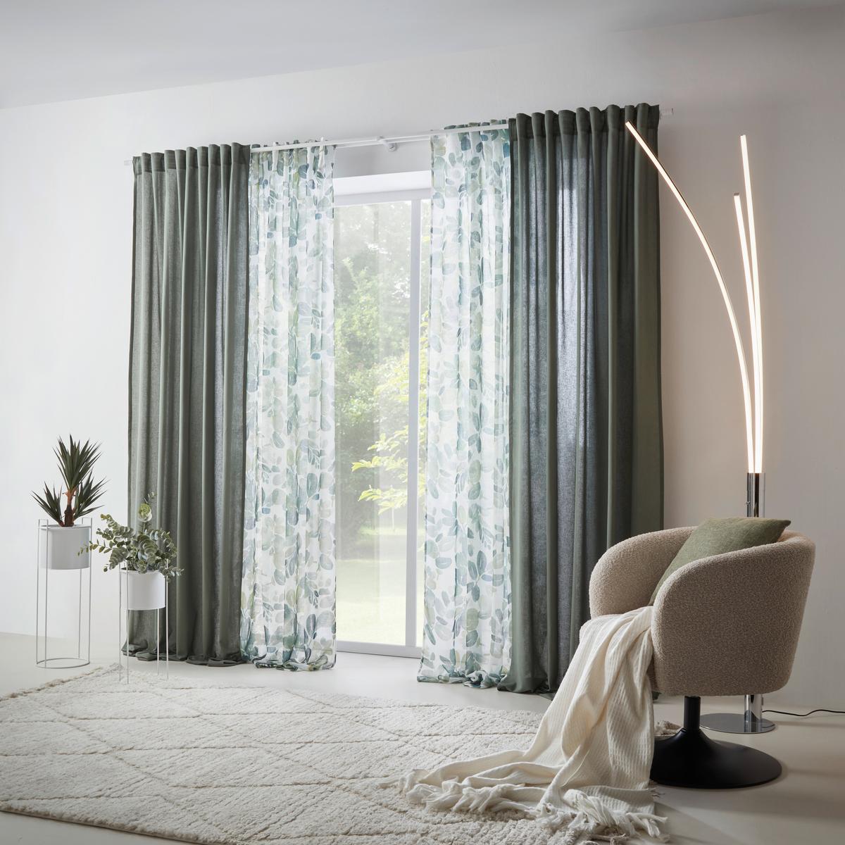 Fertigvorhang Sila in Grün ca. 140x255cm - Grün, MODERN, Textil (140/255cm) - Modern Living