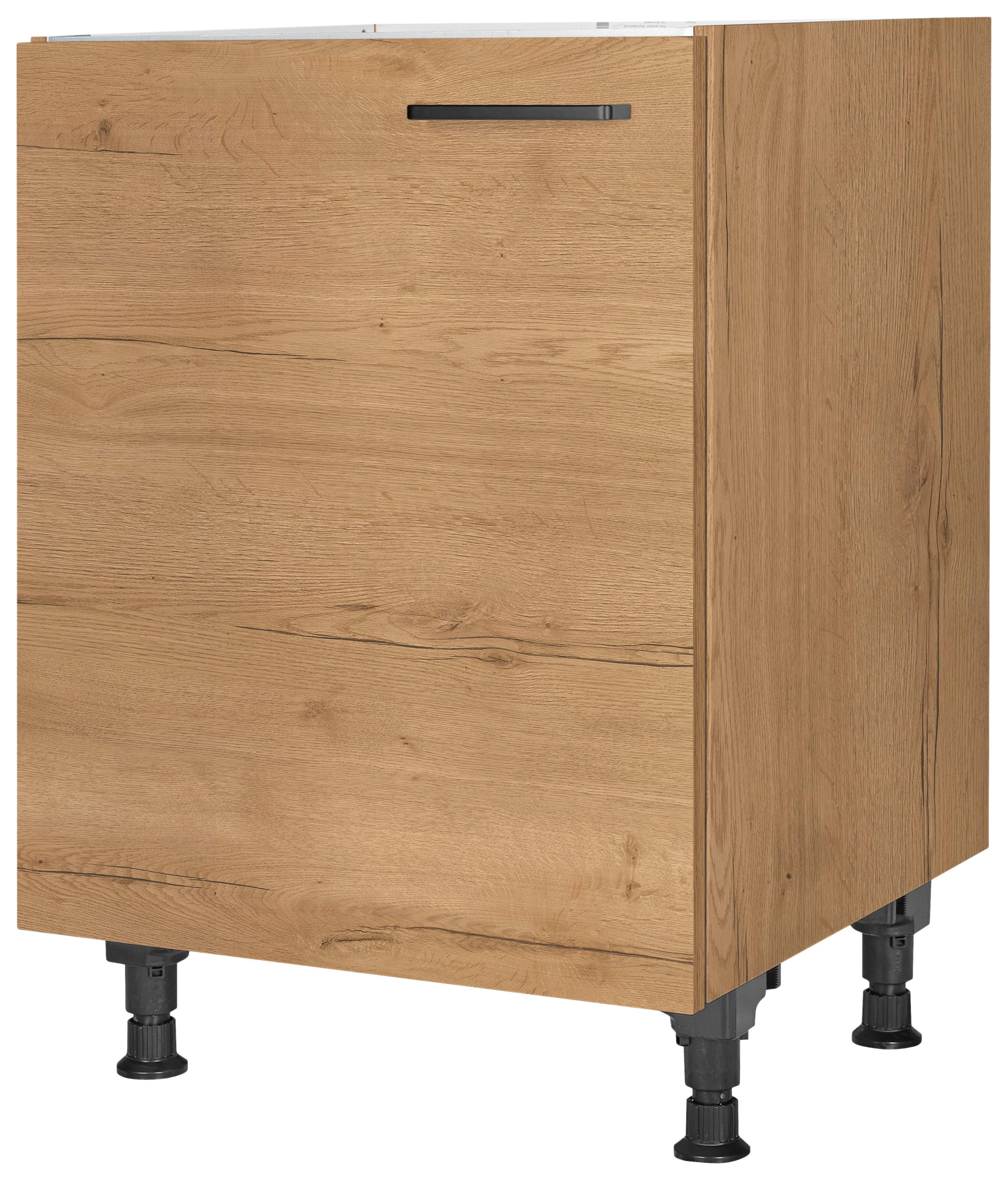 Spülenunterschrank Structura Eiche - Eichefarben/Schwarz, MODERN, Holzwerkstoff/Metall (60/87/56cm) - Nobilia