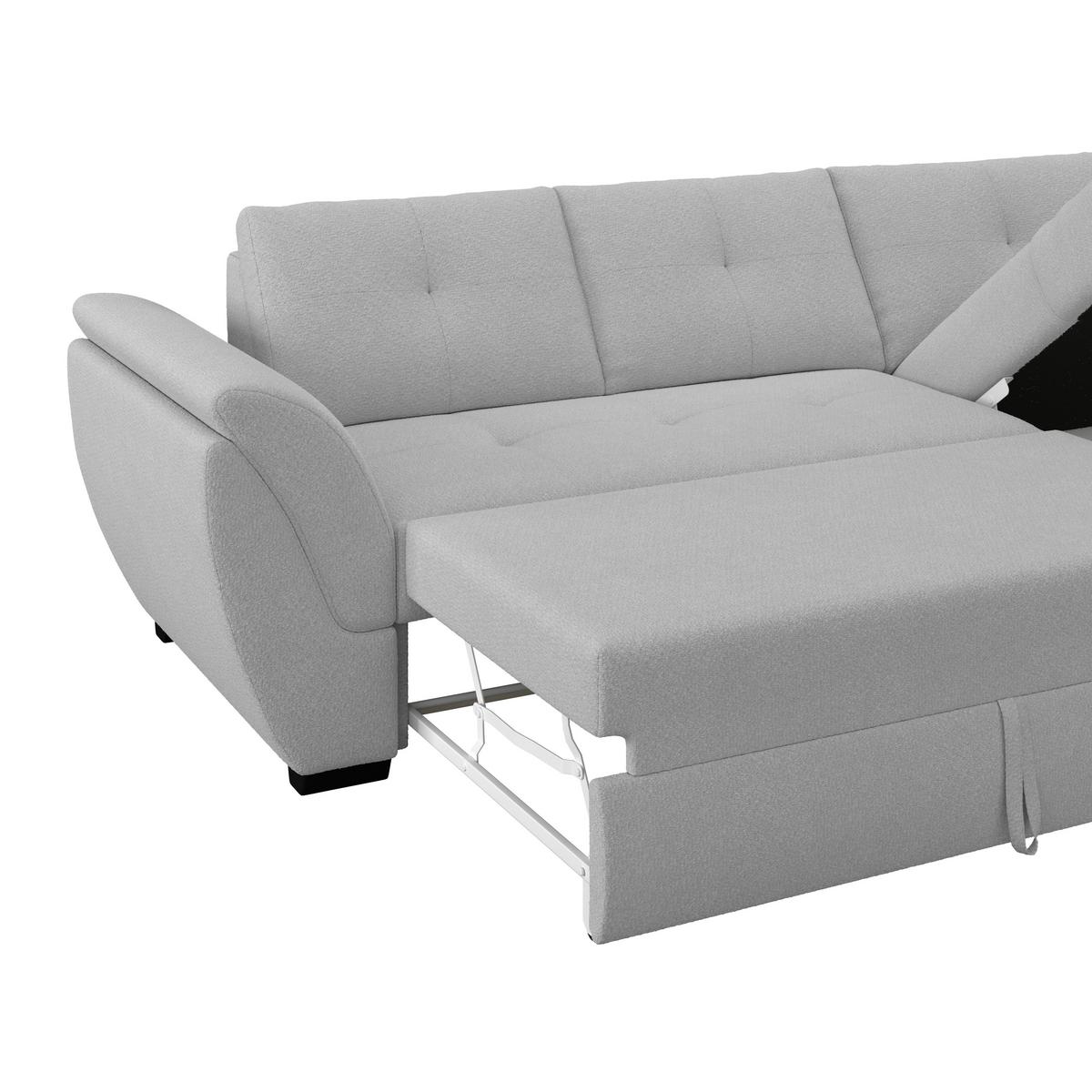 Kutna Garnitura Berisso - svijetlo siva/crna, Konvencionalno, tekstil (278/187cm) - Ondega