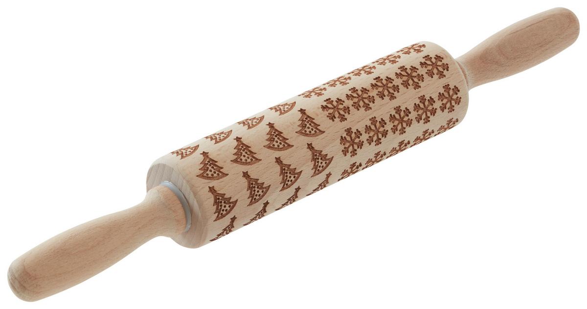 Motiv-Teigrolle Christmas Fable Natur - Naturfarben, KONVENTIONELL, Holz (4,8/36cm) - Modern Living