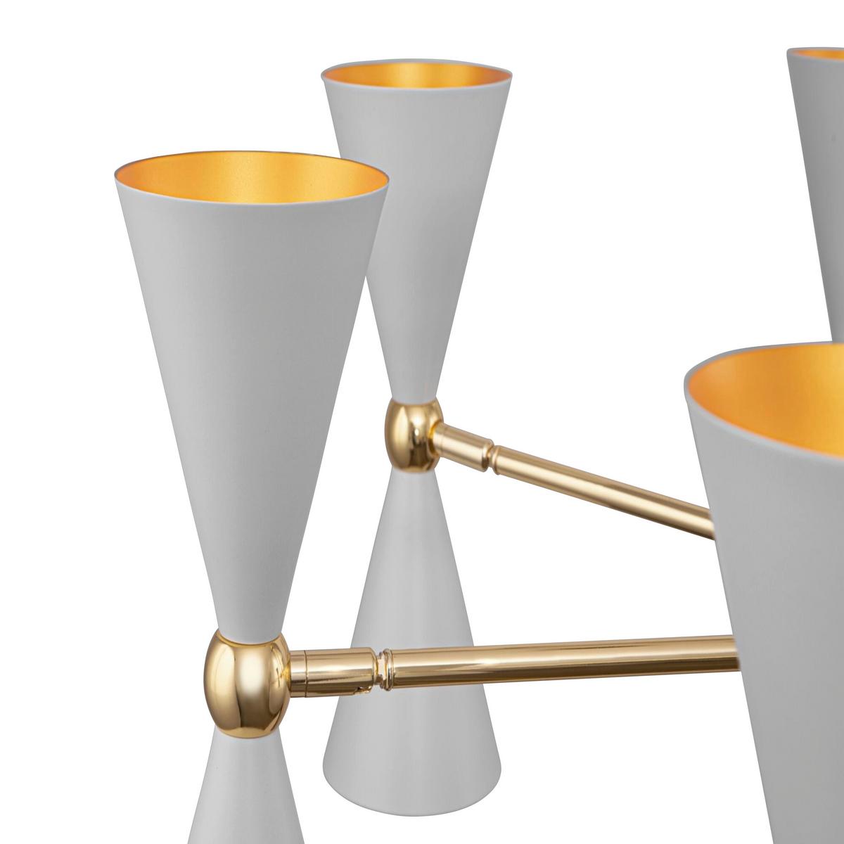 Kronleuchter Vesper Weiß max. 40 Watt - Goldfarben/Weiß, Basics, Metall (91/32/91cm) - MAYTONI
