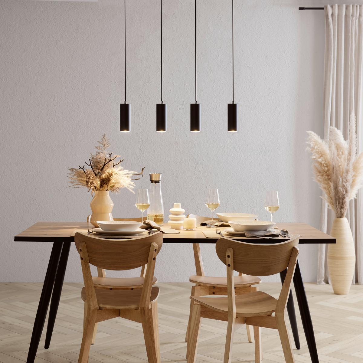 Hängeleuchte Witmo in Schwarz max. 35 Watt - Schwarz, MODERN, Metall (65/6/120cm) - Modern Living
