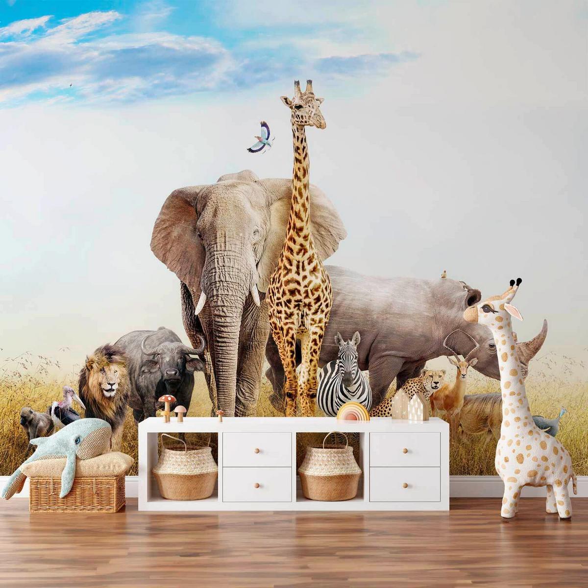 Fotótapéta Fauna Of Africa - többszínű, Lifestyle, textil (400/280cm) - artgeist