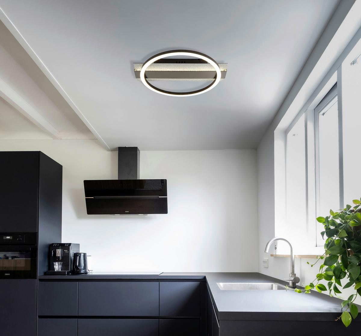 Led Stropna Svjetiljka Norberto - bijela/srebrne boje, Design, metal/plastika (34,2/6,8/30cm) - Globo