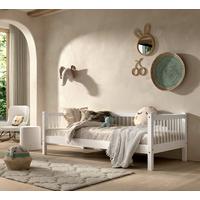 Bett FORREST Weiß ca.90x200cm Echtholz Buche - Naturfarben/Weiß, MODERN, Holz (90/200cm) - Vipack