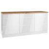 Küchenunterschrank Monza ca. 180x86 cm Weiß/Eiche - Weiß Hochglanz/Eiche Wotan, LIFESTYLE, Holzwerkstoff (180/86/60cm) - Held