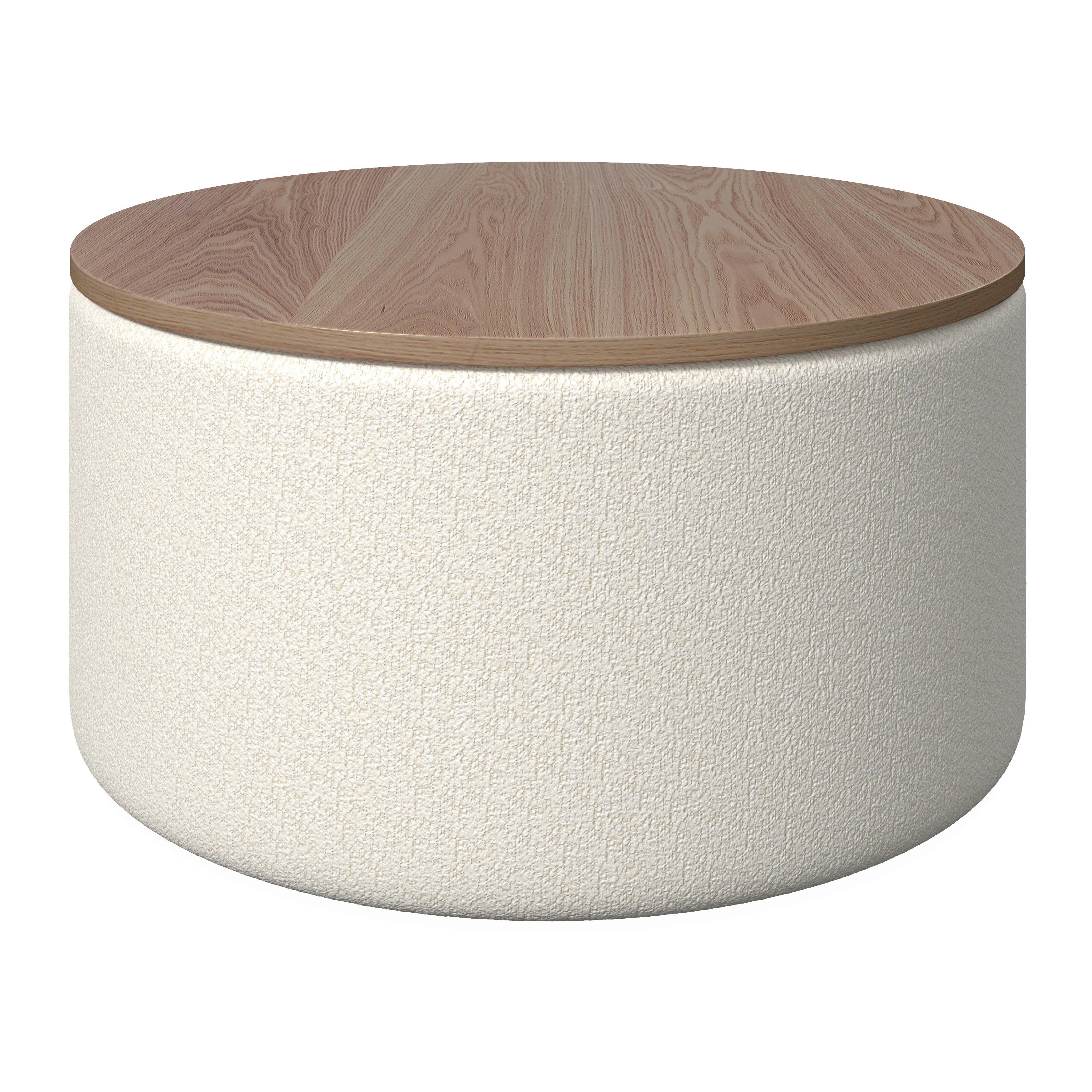 SOFFBORD ELLIOT - vit/naturfärgad, Modern, trämaterial/trä (70/70/35cm) - Bessagi Home