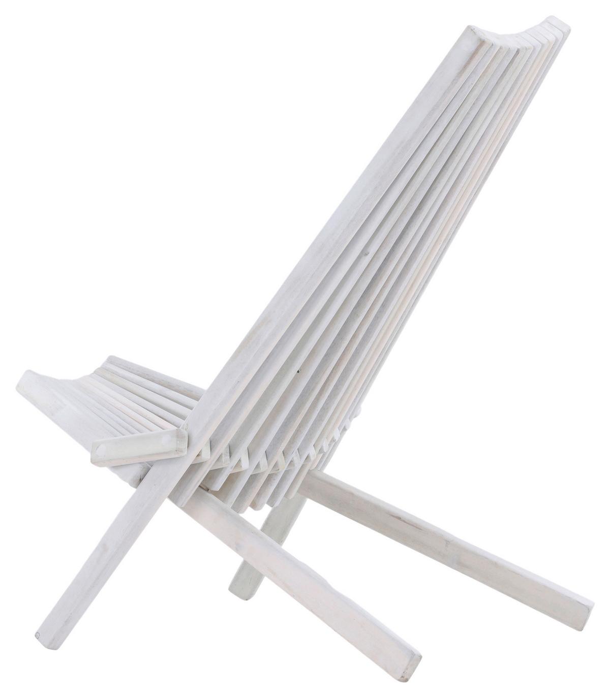Strandsessel Asta ca. 57x79x73 cm Weiß - Weiß, KONVENTIONELL, Holz (57/79/73cm) - Gardenson
