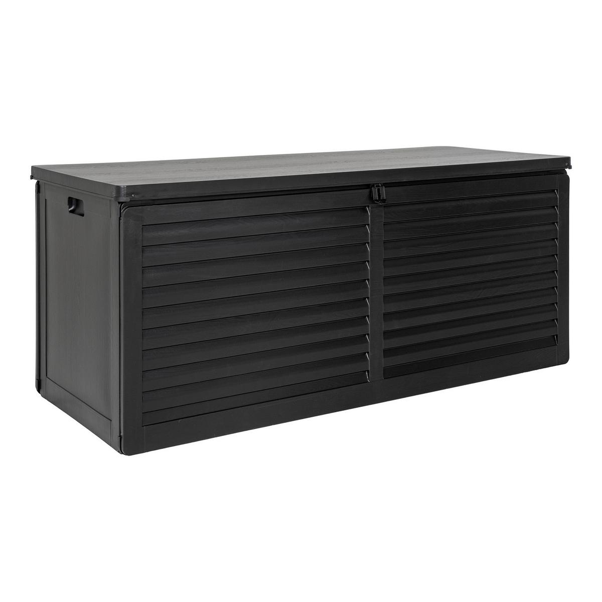 Kissenbox Dubrovnik Schwarz - Schwarz, MODERN, Kunststoff (146.5/64.5/61cm) - Gardenson