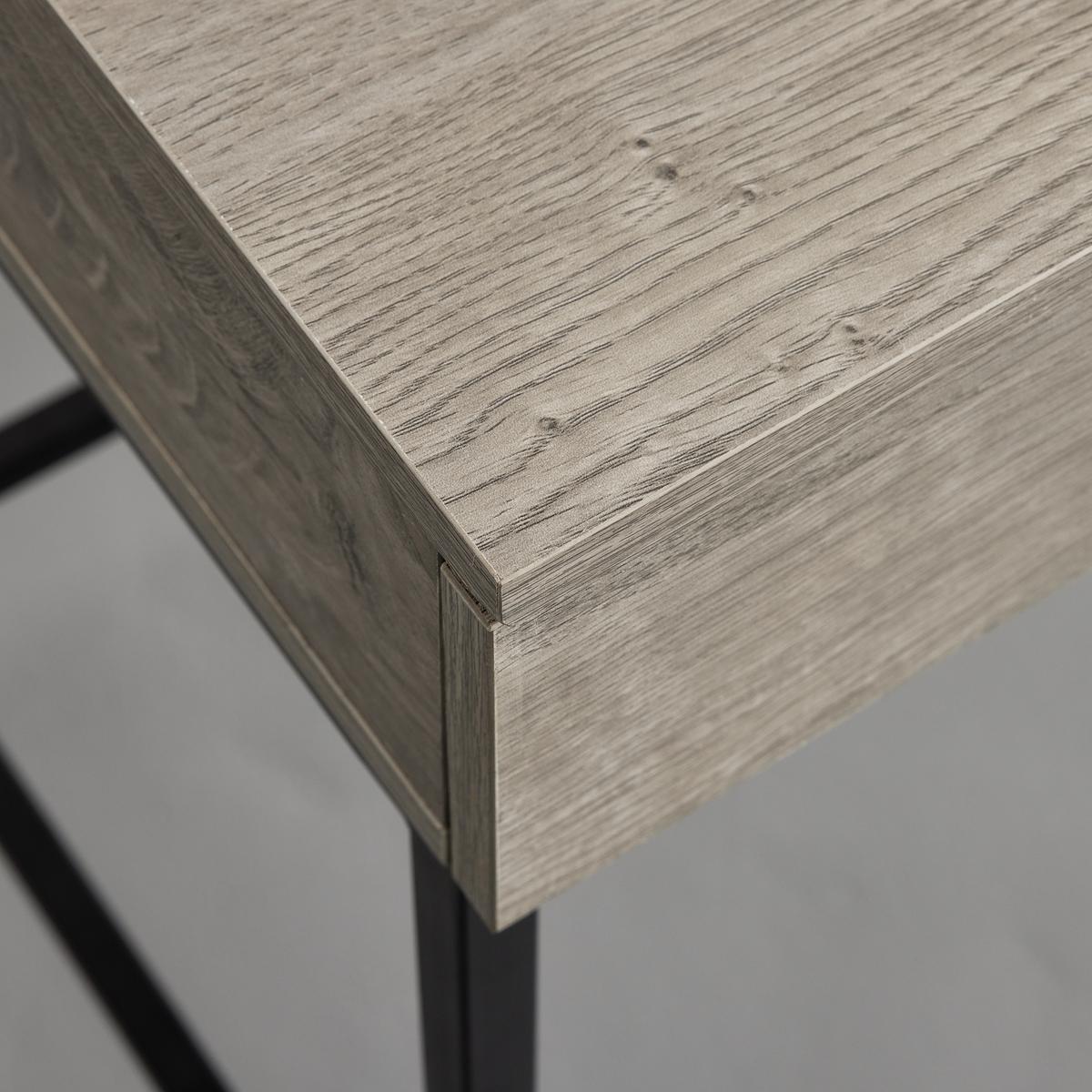 Schreibtisch Cara Walnussfarben MDF ca.120x50 cm - Walnussfarben/Schwarz, MODERN, Metall (120/50/76cm) - Bessagi Home