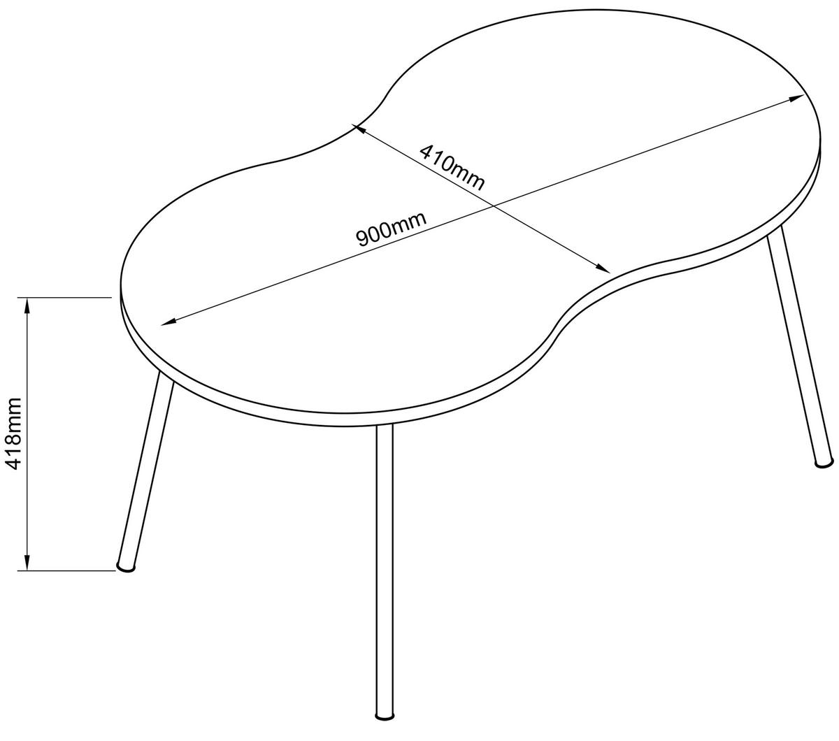 COUCHTISCH MIROLA - Schwarz, Design, Holzwerkstoff (90/41/42cm) - MID.YOU