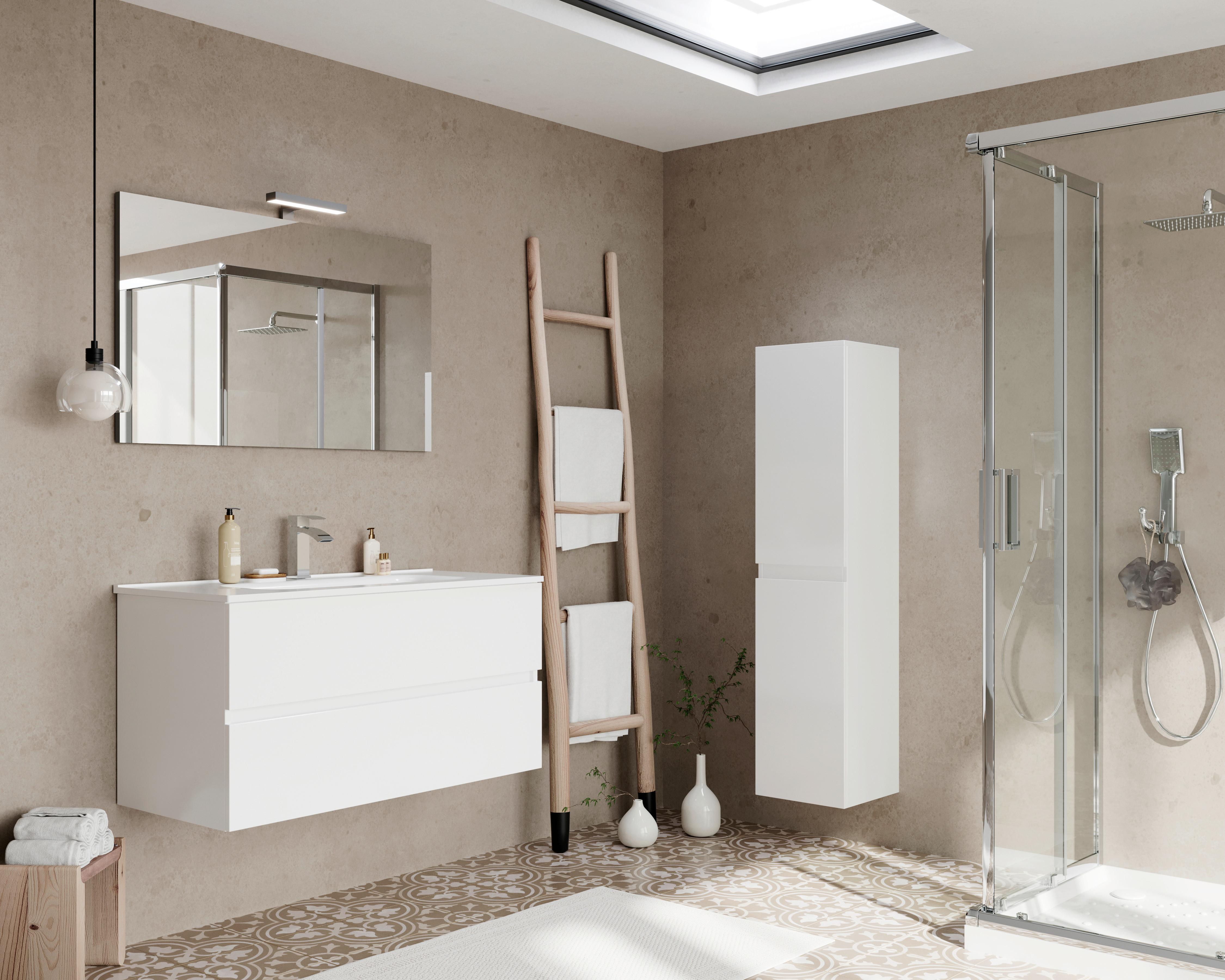 Element Ispod Umivaonika Easy - bijela visoki sjaj/antracit, Moderno, drvni materijal (100/51/46cm)