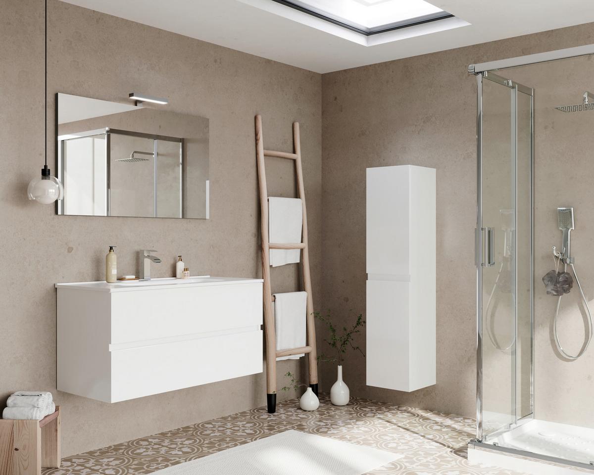 Element Ispod Umivaonika Easy - bijela visoki sjaj/antracit, Moderno, drvni materijal (100/51/46cm)