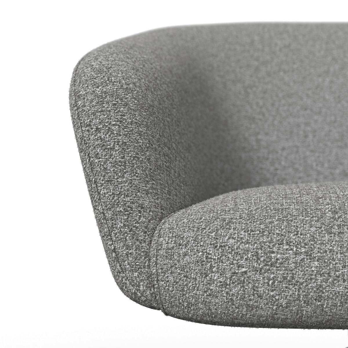 Armlehnstuhl Amina Grau Webstoff Drehbar Gepolstert - Schwarz/Grau, MODERN, Textil/Metall (64/81/63cm) - Bessagi Home