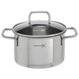 Kochtopf Frank aus Edelstahl ca. 1,5l - Klar/Silberfarben, KONVENTIONELL, Glas/Metall (16/9,5cm) - Premium Living Kochtopf Frank aus Edelstahl ca. 1,5l - Klar/Silberfarben, KONVENTIONELL, Glas/Metall (16/9,5cm) - Premium Living