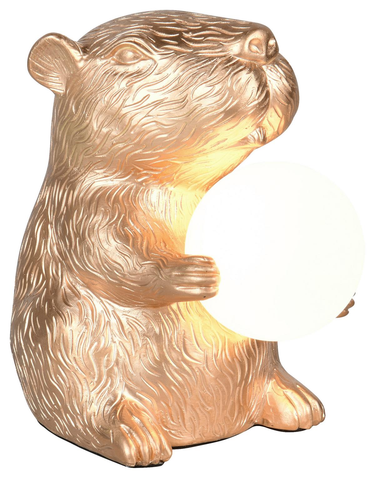 Tischleuchte Werner Goldfarben max. 5 Watt - Goldfarben, Modern, Glas/Kunststoff (25/23/16cm) - Mömax