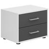 Noćni Ormarić Smart 2 - bijela/sivo-bijela, Basics, drvni materijal/plastika (50/38/35cm) - Modern Living